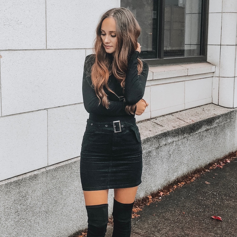 Black corduroy skirt